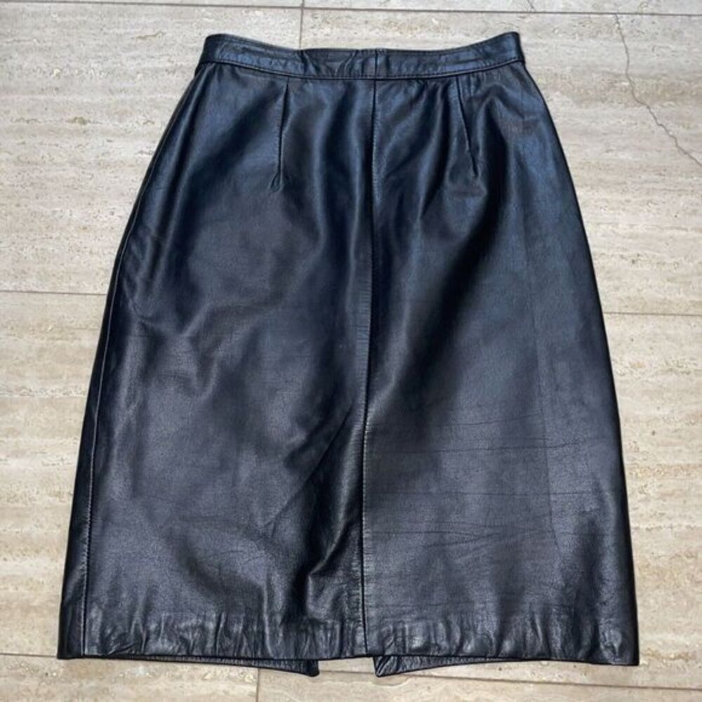 Brass Plum Skirt Nordstrom  Black Genuine Leather womans Sz‎ 3